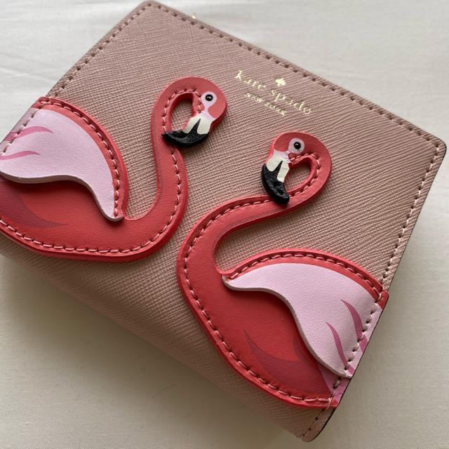 【新品】ケイトスペード　二つ折財布　フラミンゴ