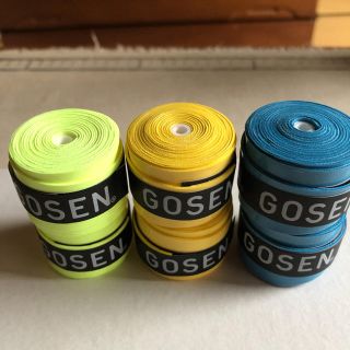 ゴーセン(GOSEN)のGOSENグリップ  フラッシュイエロー、黄、オレンジ 各2個 計6個(バドミントン)