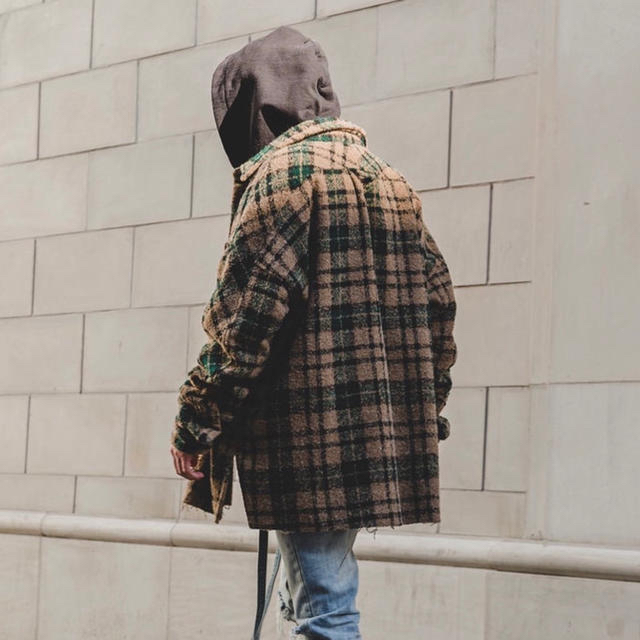 mnml LOOSE WOVEN FLANNEL SHIRT