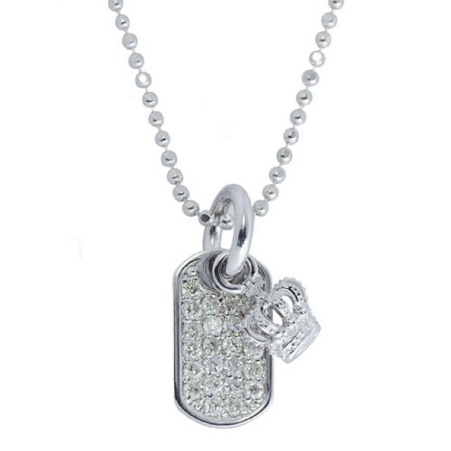 Justin Davis  Diamond Dog Tag with Crown