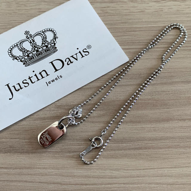 Justin Davis(ジャスティンデイビス)の新品◆JUSTIN DAVIS◆ダイヤドッグタグネックレス◆40cm◆10万円◆ レディースのアクセサリー(ネックレス)の商品写真