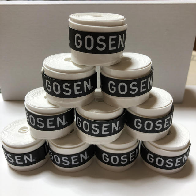 GOSEN(ゴーセン)のGOSENグリップテープ 黒白赤 各2個、フラッシュイエロー4個  計10個 スポーツ/アウトドアのスポーツ/アウトドア その他(バドミントン)の商品写真