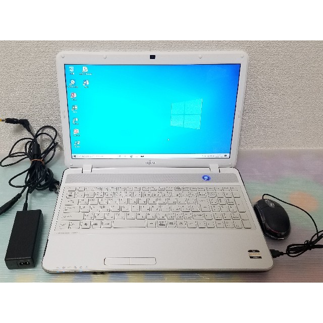 富士通 ノートパソコン Windows10 エクセル、ワード、DVDマルチ - ノートPC