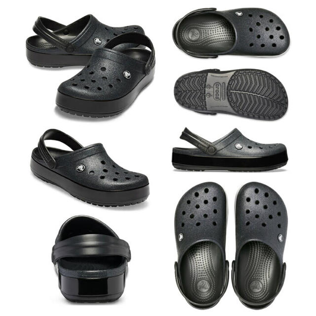 crocs(クロックス)の新品 クロックス クロックバンド グリッター ブラック ラメ 27cm M9  メンズの靴/シューズ(サンダル)の商品写真