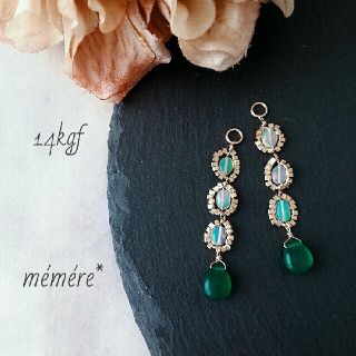 アガット(agete)の14kgf♡Opal&GreenOnyx charm(ピアス)