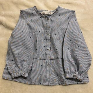 ザラキッズ(ZARA KIDS)のザラベビー☆ブルーフリルシャツ(ブラウス)