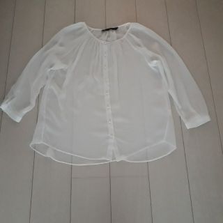 ザラ(ZARA)の♪ZARAノーカラーブラウス美品(シャツ/ブラウス(長袖/七分))