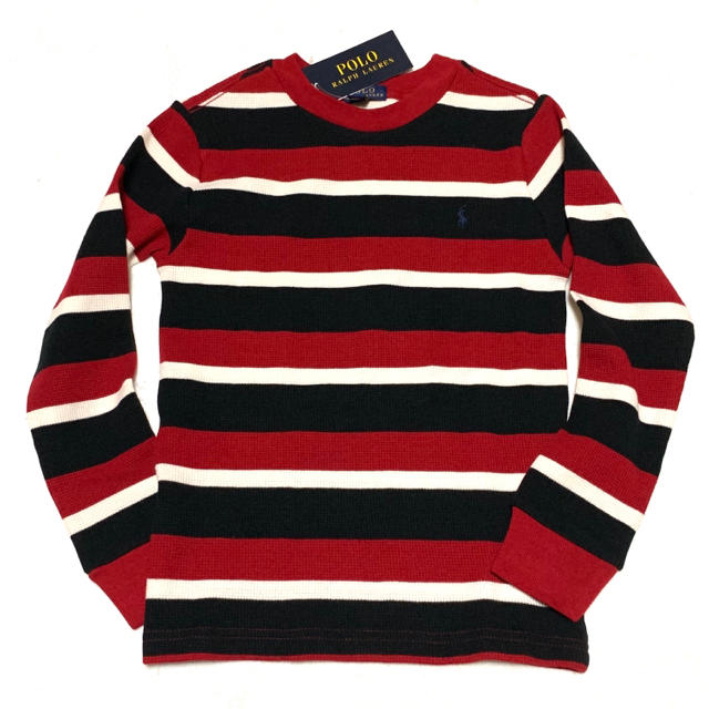 POLO RALPH LAUREN(ポロラルフローレン)の＊あつしママ様 専用＊7/130 新品 ワッフル ロングスリーブ T / レッド キッズ/ベビー/マタニティのキッズ服男の子用(90cm~)(Tシャツ/カットソー)の商品写真