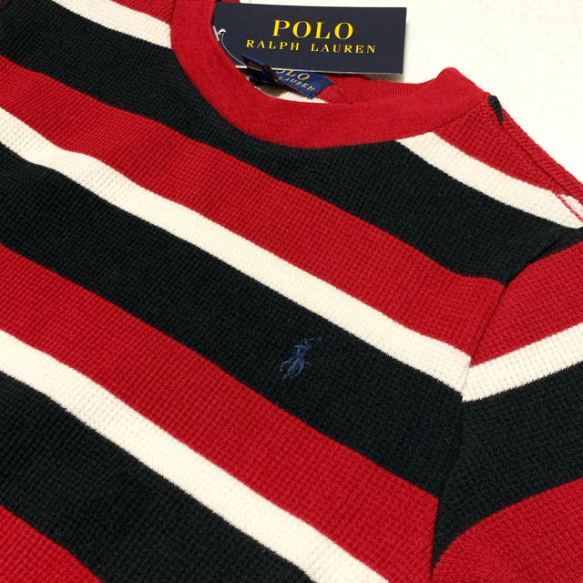 POLO RALPH LAUREN(ポロラルフローレン)の＊あつしママ様 専用＊7/130 新品 ワッフル ロングスリーブ T / レッド キッズ/ベビー/マタニティのキッズ服男の子用(90cm~)(Tシャツ/カットソー)の商品写真