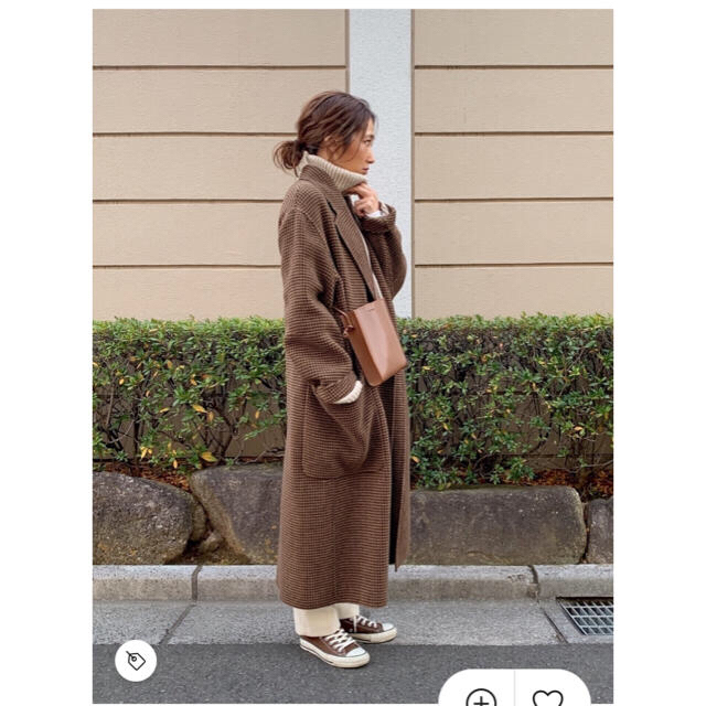 todayful over check coat 38 オーバーチェックコート - ロングコート