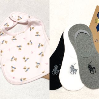 ラルフローレン(Ralph Lauren)の＊さあ様 専用＊ 新品 BabyGirl ポロベア スタイ & メンズ ソックス(ベビースタイ/よだれかけ)