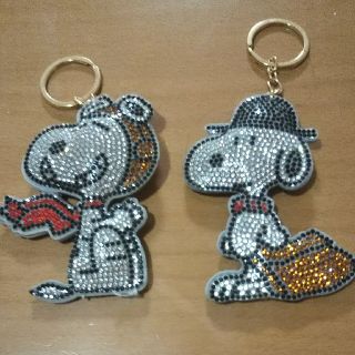 スヌーピー(SNOOPY)のスヌーピー☆キラキラキーホルダー ２つセット(キャラクターグッズ)