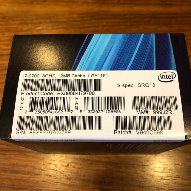 新品 intel Core i7-9700 BOX LGA1151 CPU スマホ/家電/カメラのPC/タブレット(PCパーツ)の商品写真