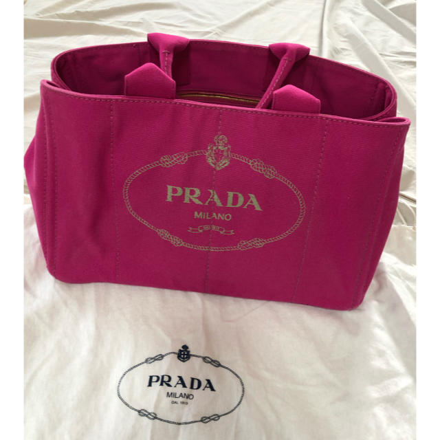 みみチビさま専用です　PRADA  CANAPA FUXIA トートバッグ