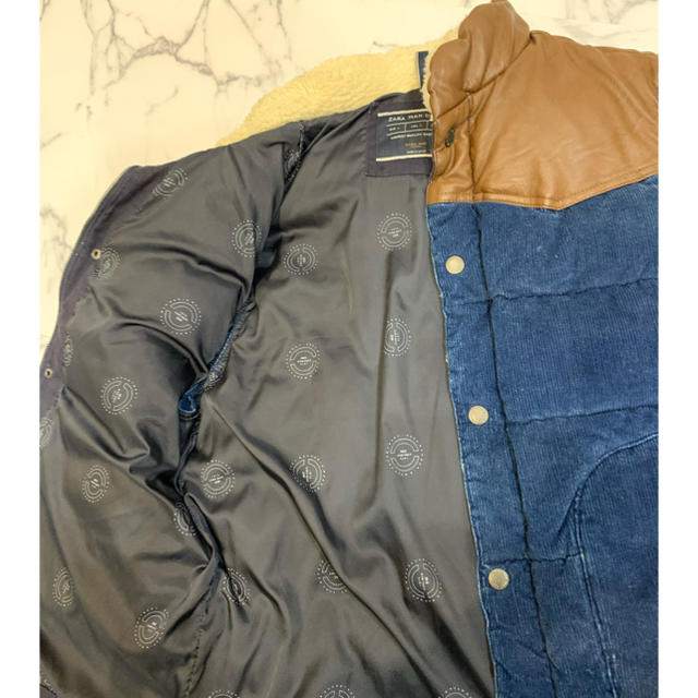 ZARA(ザラ)のベスト　青茶 メンズのジャケット/アウター(ダウンベスト)の商品写真