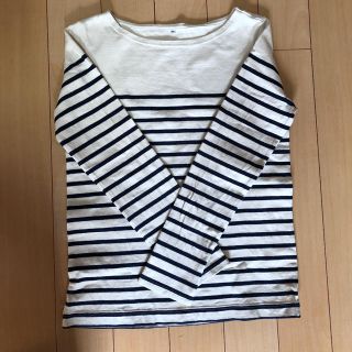 ムジルシリョウヒン(MUJI (無印良品))の無印良品 ボーダー　Tシャツ　レディース(カットソー(長袖/七分))