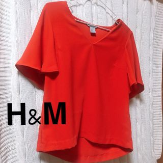 エイチアンドエイチ(H&H)の新品未使用‼️H&M シフォンブラウス フレア袖ブラウス フレア袖半袖(シャツ/ブラウス(半袖/袖なし))