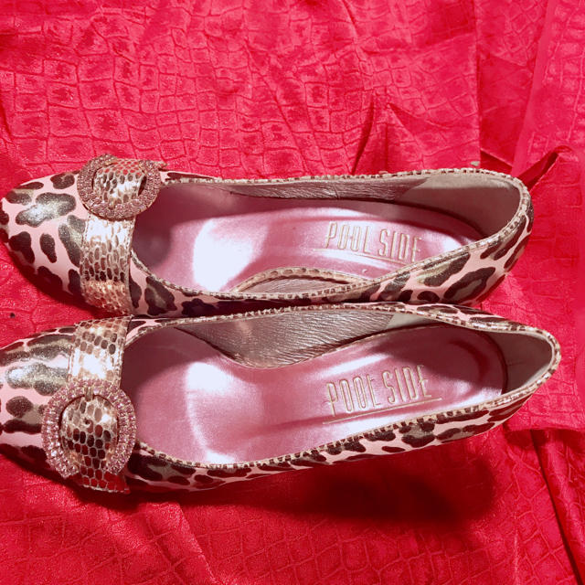 POOL SIDE(プールサイド)のプールサイド　ピンク、ゴールドラメ　豹柄 レディースの靴/シューズ(ハイヒール/パンプス)の商品写真