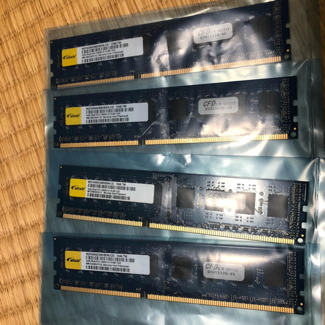 DDR3 PC-10600U 16GB（4GB×4枚）