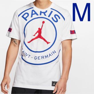 ナイキ(NIKE)の【新品Mサイズ】NIKE PSG Jordan コラボ 白Tシャツ　2020年(Tシャツ/カットソー(半袖/袖なし))