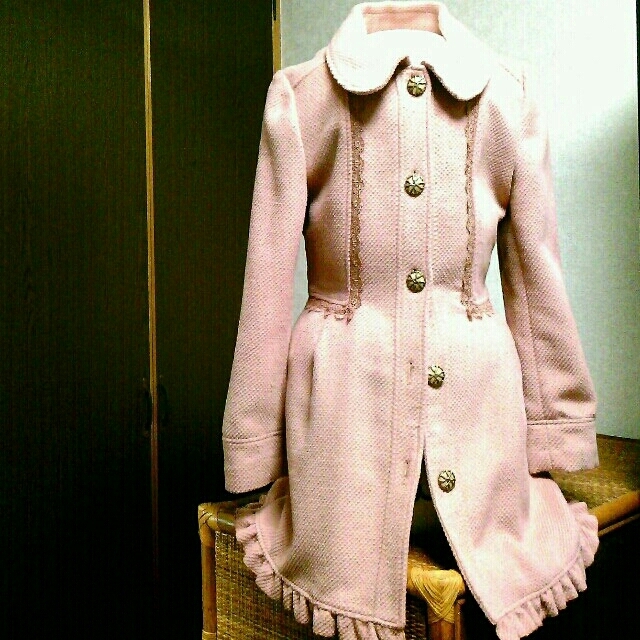 axes femme(アクシーズファム)のピンクコート レディースのジャケット/アウター(ロングコート)の商品写真