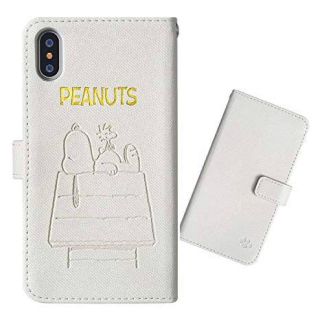 スヌーピー(SNOOPY)の【新品未使用】スヌーピー手帳型✩.*˚耐衝撃iPhoneXケース(モバイルケース/カバー)