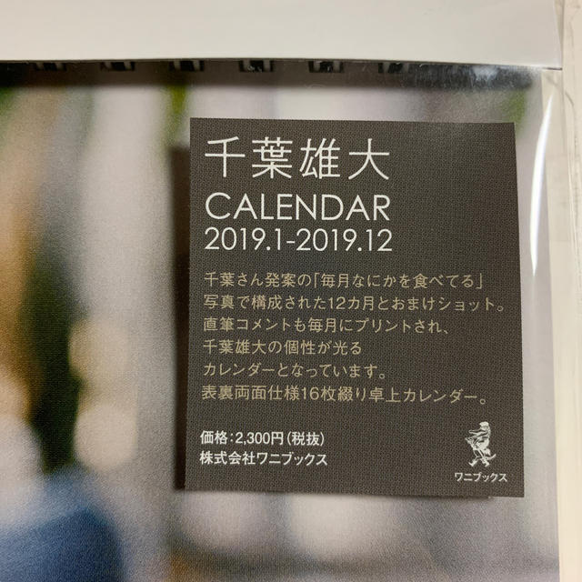 ワニブックス(ワニブックス)の千葉雄大　公式カレンダー エンタメ/ホビーのタレントグッズ(男性タレント)の商品写真