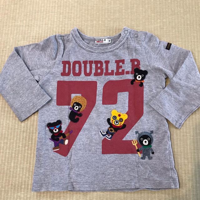 DOUBLE.B(ダブルビー)のダブルビー ミキハウス 90 グレー くま キッズ/ベビー/マタニティのキッズ服男の子用(90cm~)(Tシャツ/カットソー)の商品写真