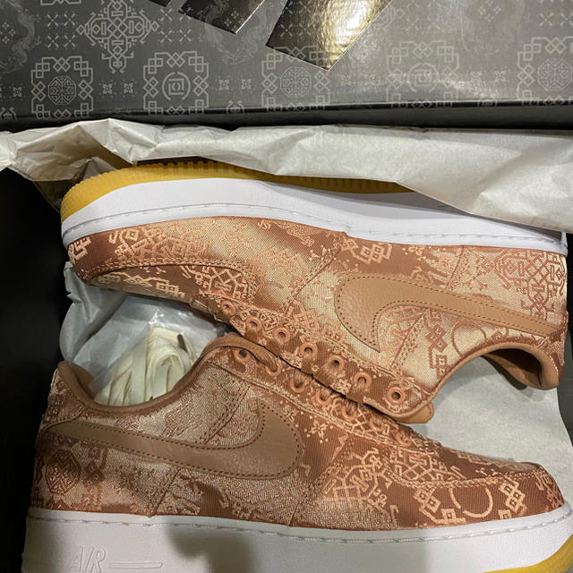 スニーカーCLOT x NIKE ROSE GOLD SILK AIR FORCE 1