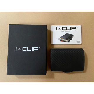 I-Clip アイクリップ 牛革 カードケース カーボンパターン ブラック(マネークリップ)