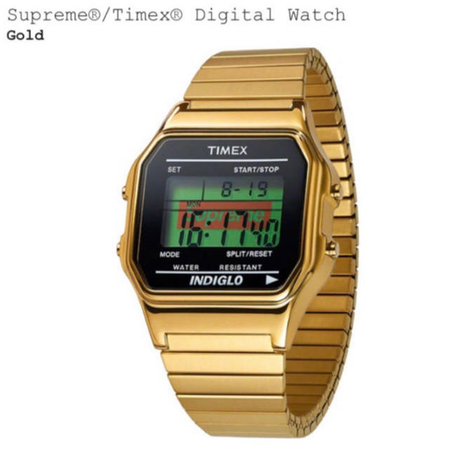 supreme Timex digital watch gold シュプリーム