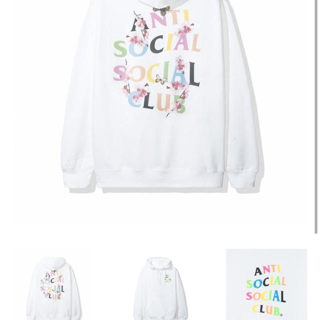 anti social social clob White hoody L