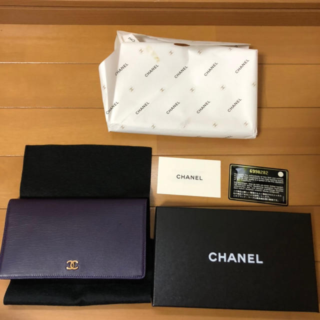 シャネル 長財布 パープル 紫色 - 財布