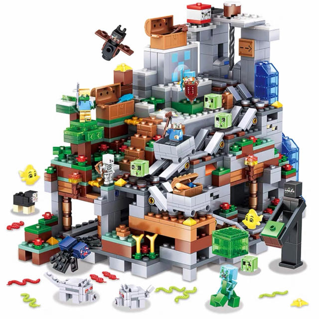 Lego(レゴ)のマインクラフト  レゴ互換　山の洞窟(日本未発売) 収納BOX付き　国内急送 キッズ/ベビー/マタニティのおもちゃ(積み木/ブロック)の商品写真