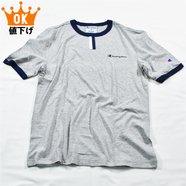 Champion(チャンピオン)のチャンピオン(CHAMPION)トリム Tシャツ グレー [L] メンズのトップス(Tシャツ/カットソー(半袖/袖なし))の商品写真