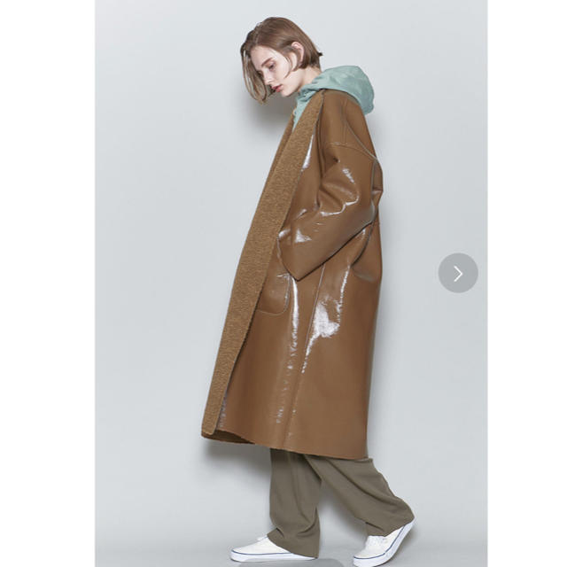 BEAUTY&YOUTH UNITED ARROWS(ビューティアンドユースユナイテッドアローズ)の6 ENAMEL×BOA REVERSIBLE NO COLLAR COAT レディースのジャケット/アウター(ロングコート)の商品写真