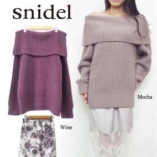 SNIDEL - オフショルニットレースコンビワンピース の通販 by h's