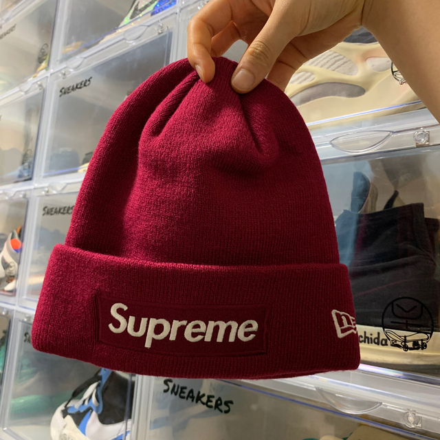 supreme 2018 aw box logo beanie red