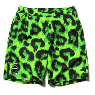 エフシーアールビー(F.C.R.B.)のFCRB 19aw PRACTICE SHORTS レオパード緑　S(ショートパンツ)