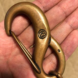 stussy ハード カラビナ メタル ダブルクリップ キーリング