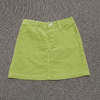 ユニクロ(UNIQLO)のユニクロ コーデュロイスカート 黄緑 M 120 130(スカート)