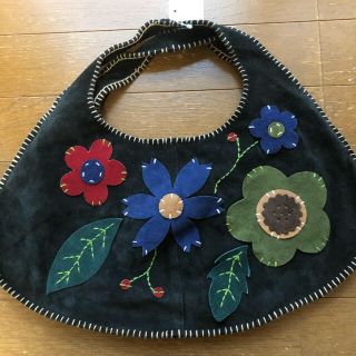 ★新品★スエード花柄バッグ (バッグ)