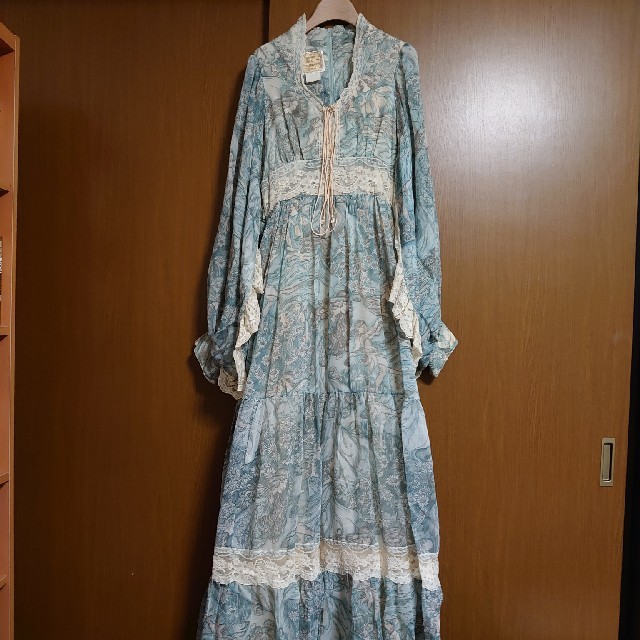 70's GUNNE SAX 天使柄ワンピースドレス