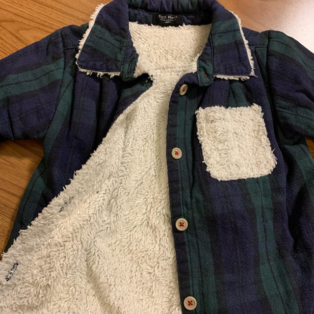 しまむら(シマムラ)のチェックシャツワンピース　裏ボア キッズ/ベビー/マタニティのキッズ服女の子用(90cm~)(ワンピース)の商品写真