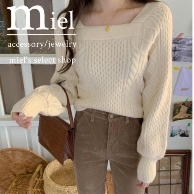 dholic(ディーホリック)のneck square knit/ネック スクエア ニット レディースのトップス(ニット/セーター)の商品写真