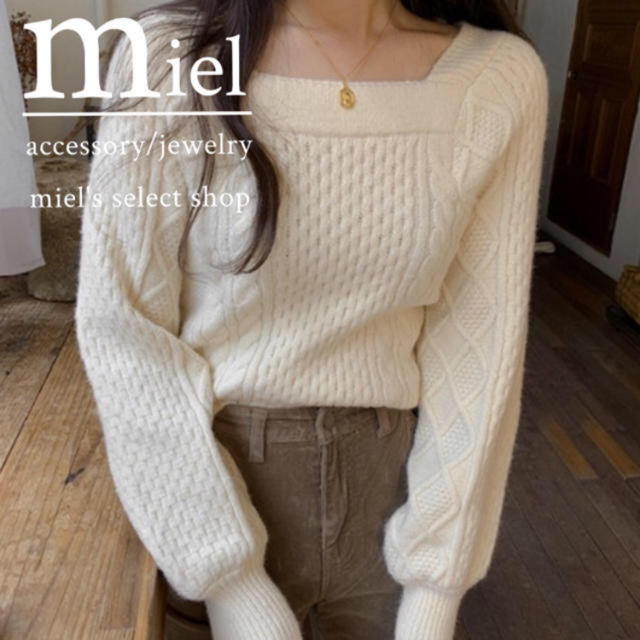 dholic(ディーホリック)のneck square knit/ネック スクエア ニット レディースのトップス(ニット/セーター)の商品写真