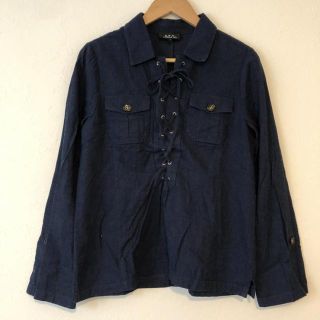 アーペーセー(A.P.C)のアーペーセー シャツ、ブラウス 長袖 S レースアップシャツ　シャンブレー(シャツ/ブラウス(長袖/七分))