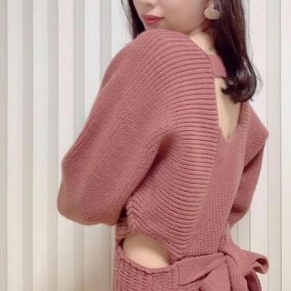 スナイデル(SNIDEL)のSNIDEL♡ショースキンニットワンピース♡ピンク　正規品(ロングワンピース/マキシワンピース)