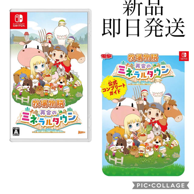 任天堂　Switch 牧場物語　再会のミネラルタウン　ソフト　攻略本　セット