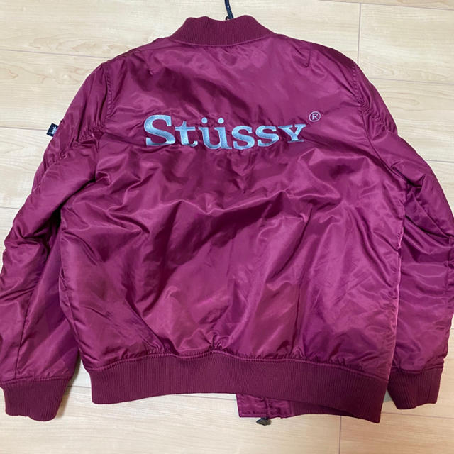 stussy MA-1 ワインレッド　ジャケット 2